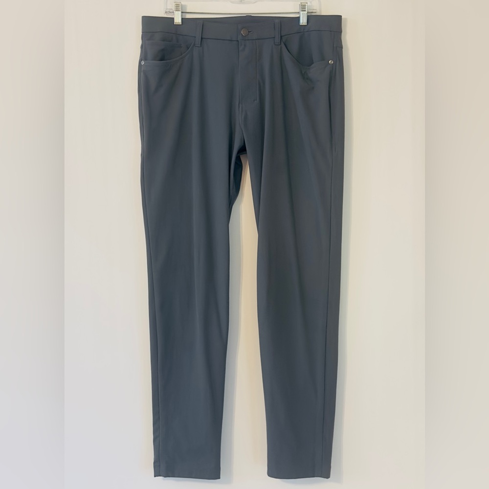 Lululemon ABC Classic-Fit‎ 5 Pocket Pants in Gray Warpstreme Fabric Sz. 34